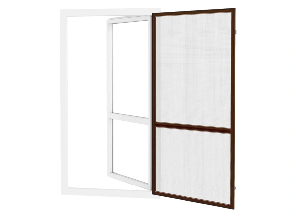 Siete proti hmyzu na DVERE - pántové - ORECH - drevoimitácia - s priečkou 2