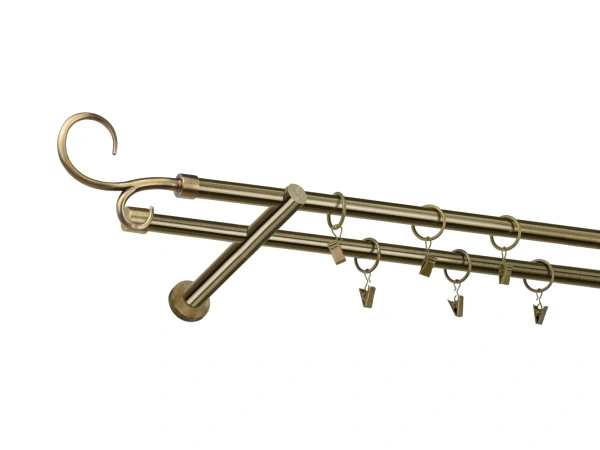 Garniža 16x16mm - 2rady - HÁK DVOJITÝ - antik