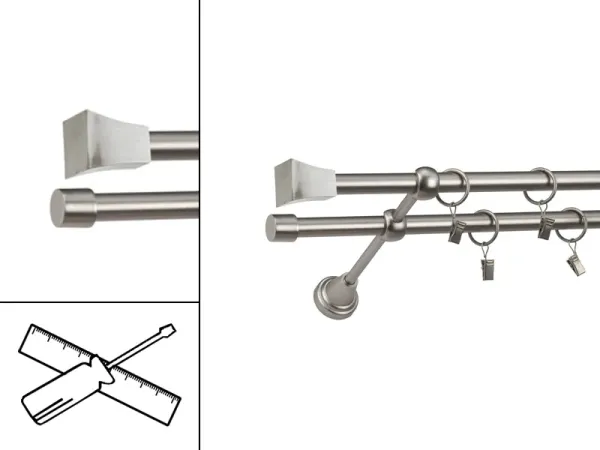 Garniža 16x16mm - 2rady - PLUTON - satin