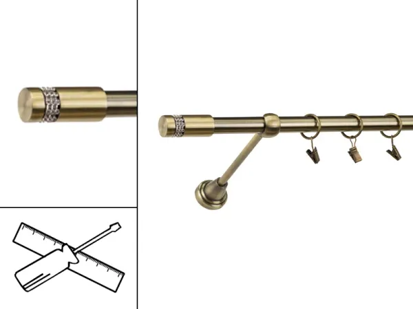 Garniža 19mm - 1rad - CYLINDER CRYSTAL - antik