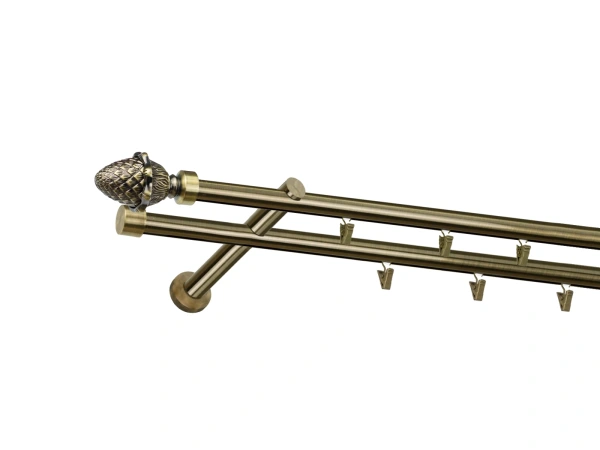 Garniža 19x19mm - drážková tyč - 2rady - ŽALUĎ - antik