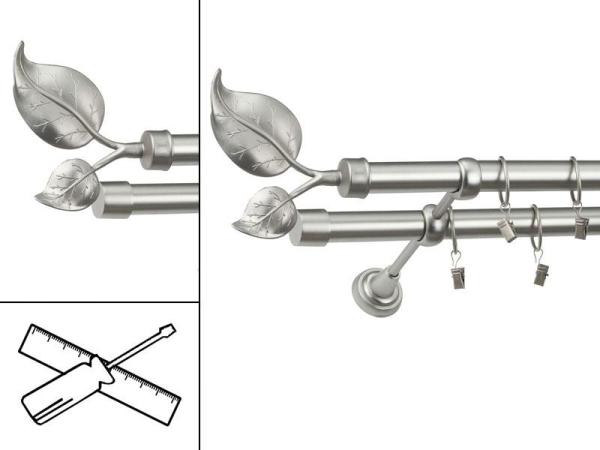 Garniža 25x25mm - 2rady - LIST VEĽKÝ satin