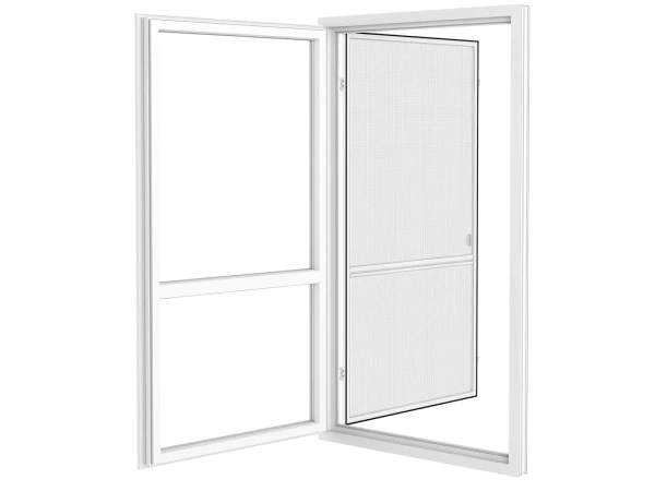Siete proti hmyzu na DVERE - pántové - BIELA - RAL 9016 - s priečkou 4