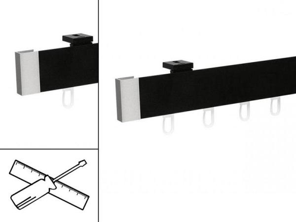 Garniža MODERN 1-drážková do stropu - odtieň ČIERNA
