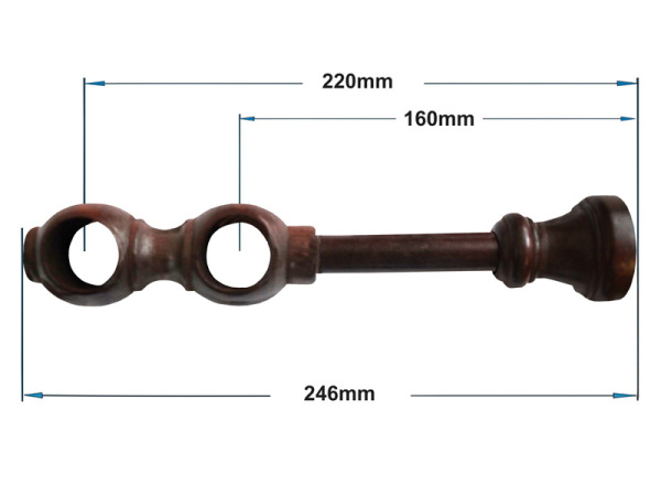 Garniža drevená 28x28mm dvojradová - ORECH 2