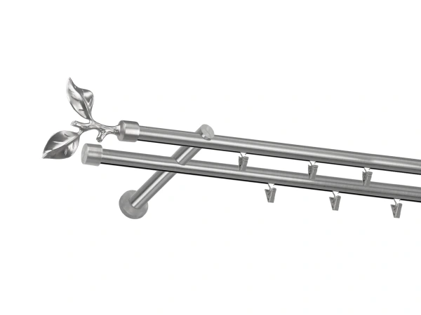 Garniža 19x19mm - drážková tyč - 2rady - LIST ROSE - satin