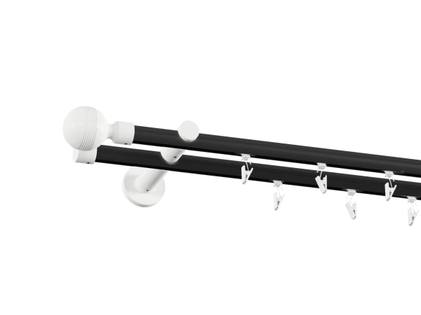 Garniža 19x19mm drážková tyč - 2rady - GABI - čierno biela 2