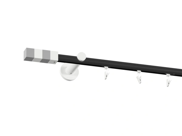 Garniža 19mm drážková tyč - 1rad - KVADRAT - čierno biela 2