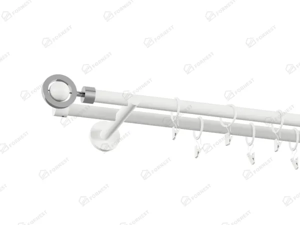 Garniža 19x19mm obyčajná tyč - 2rady - SFERA - biela