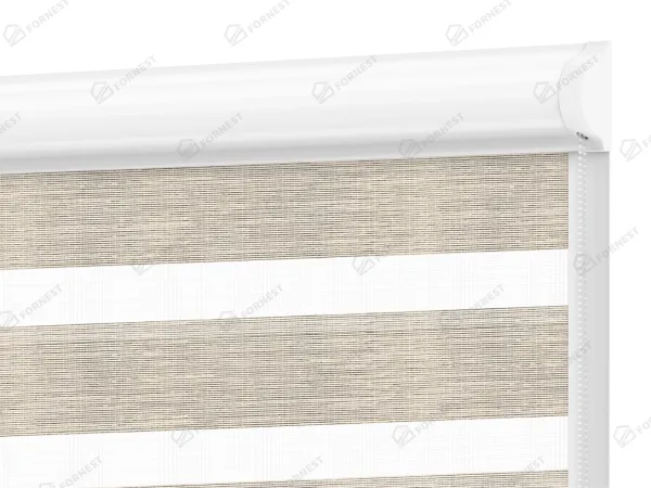 Roleta SWING - deň a noc - látka Maurícius 69 - béžová (čierny dekor)