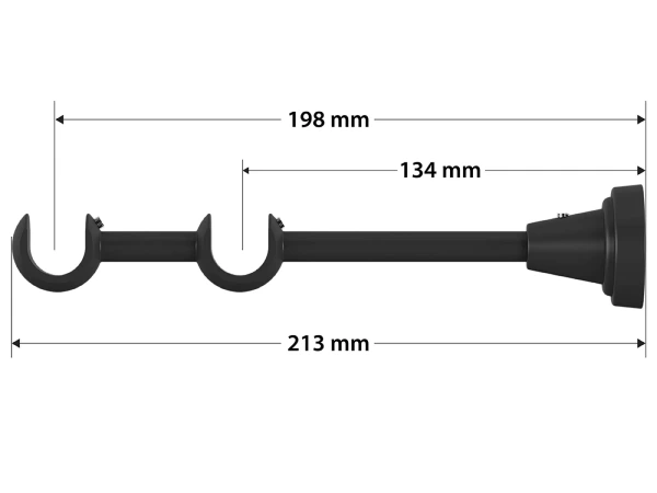 Garniža 19x19mm obyčajná tyč - 2rady - CYLINDER CRYSTAL - bielo čierna 4