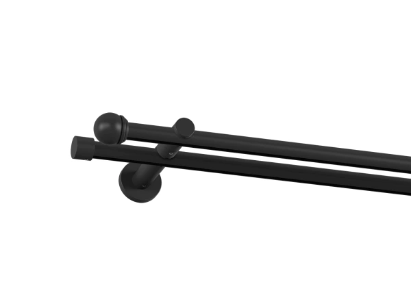 Garniža 19x19mm drážková tyč - 2rady - TODI MAX - čierna 1