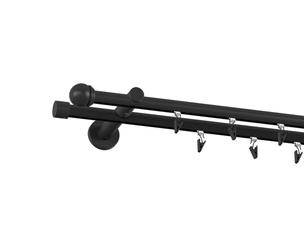 Garniža 19x19mm drážková tyč - 2rady - TODI MAX - čierna 2