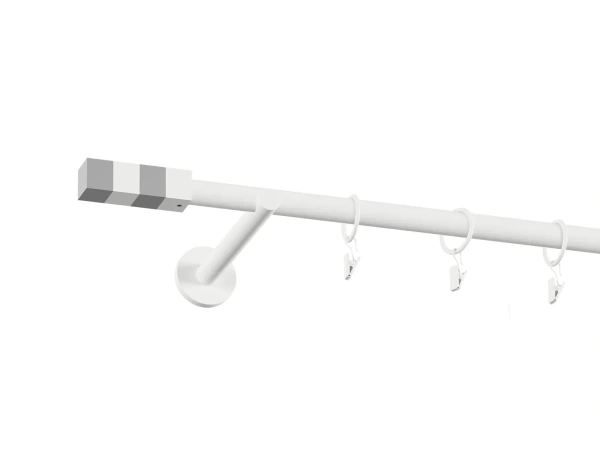 Garniža 19mm obyčajná tyč - 1rad - KVADRAT - biela