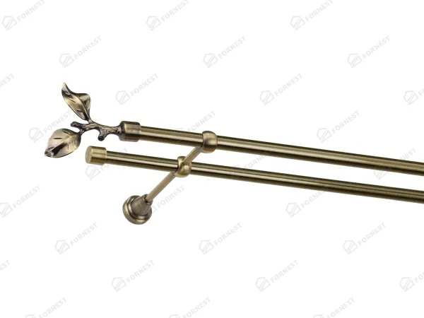 Garniža 16x16mm - 2rady - LIST ROSE - antik 1