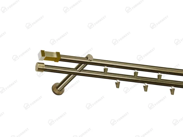 Garniža 19x19mm - drážková tyč - 2rady - QUADRO - antik