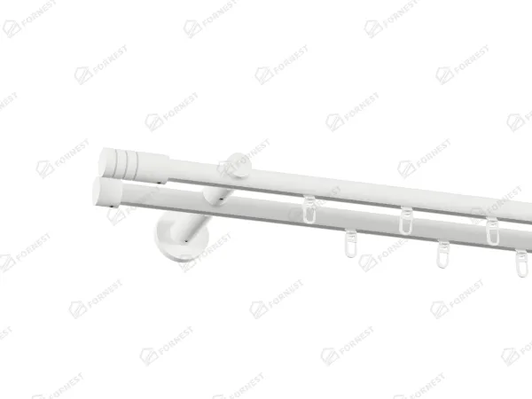 Garniža 19x19mm drážková tyč - 2rady - TECHNO - biela