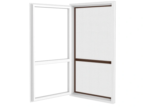 Siete proti hmyzu na DVERE - pántové - TMAVOHNEDÁ - RAL 8019 - s priečkou 3