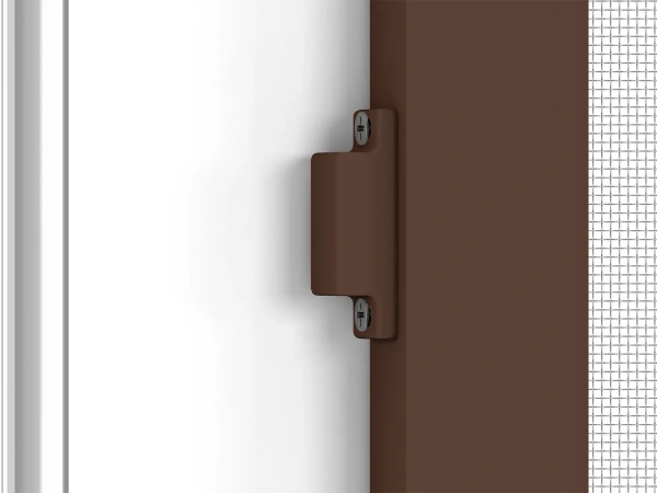 Siete proti hmyzu na DVERE - pántové - TMAVOHNEDÁ - RAL 8019 - s priečkou 8