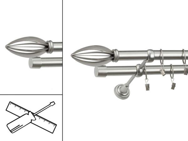 Garniža 25x25mm - 2rady - PANTEON - satin