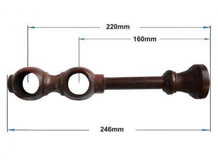 Garniža drevená 28x28mm dvojradová - ORECH 2