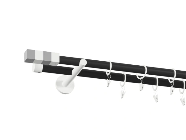 Garniža 19x19mm obyčajná tyč - 2rady - KVADRAT - čierno biela