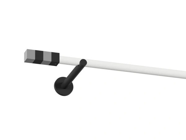 Garniža 19mm obyčajná tyč - 1rad - KVADRAT - bielo čierna 1