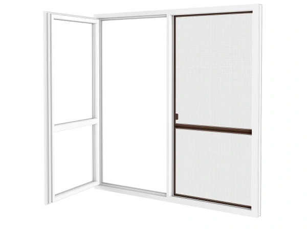 Siete proti hmyzu na DVERE - posuvné - TMAVOHNEDÁ - RAL 8019 - s priečkou 4