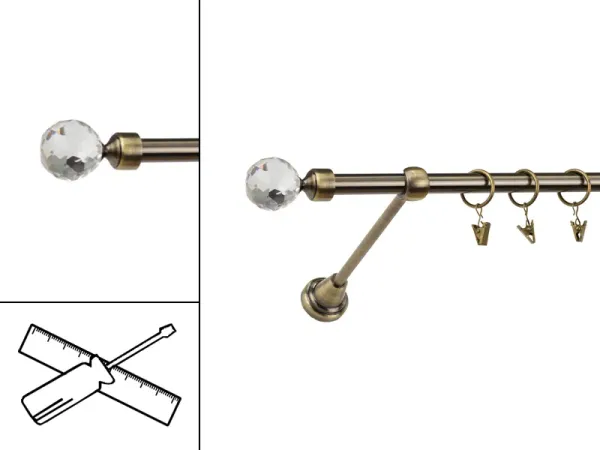 Garniža 16mm - 1rad - GUĽA CRYSTAL - antik
