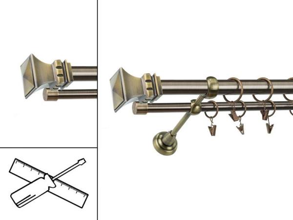 Garniža 25x16mm - 2rady - VEŽA - antik