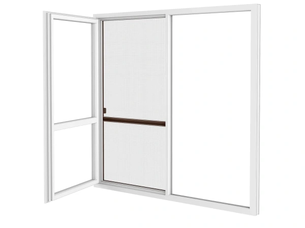 Siete proti hmyzu na DVERE - posuvné - TMAVOHNEDÁ - RAL 8019 - s priečkou 3