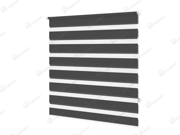 Roleta MINI - deň a noc - látka Bahama 1820 - tmavo sivá 1