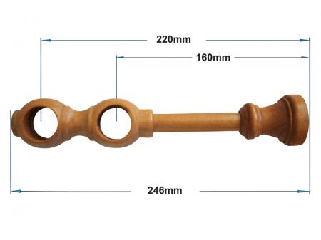Garniža drevená 28x28mm dvojradová - DUB ZLATÝ 2