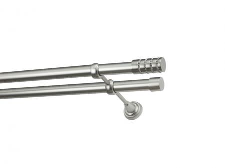 Garniža 25x25mm - 2rady - CYLINDER CRYSTAL - satin 1