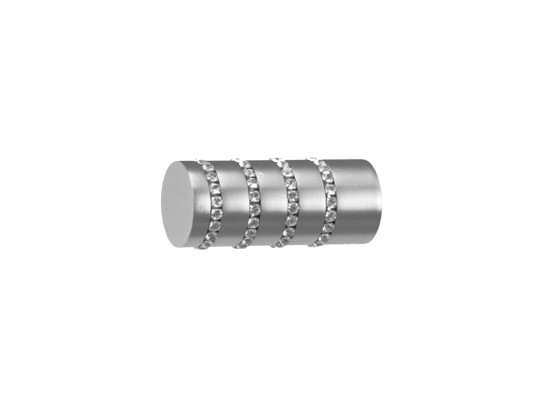 Garniža 25x16mm - 2rady - CYLINDER CRYSTAL - satin