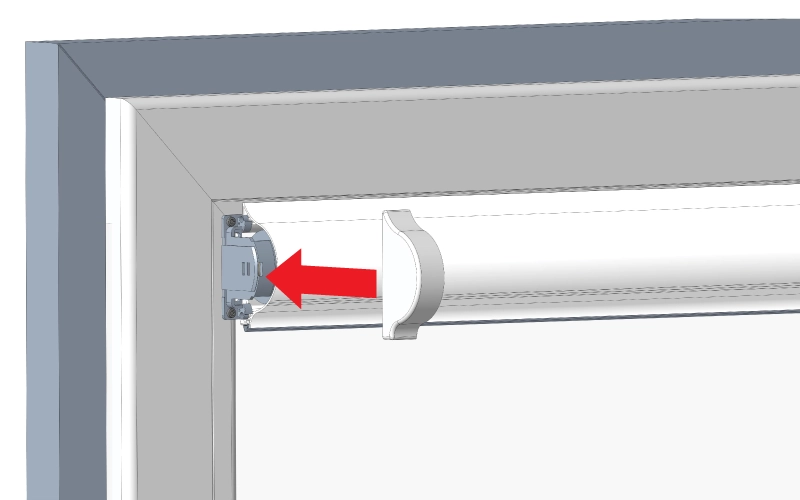 A takaróelem visszahelyezése a tartóra rolószerelésnél