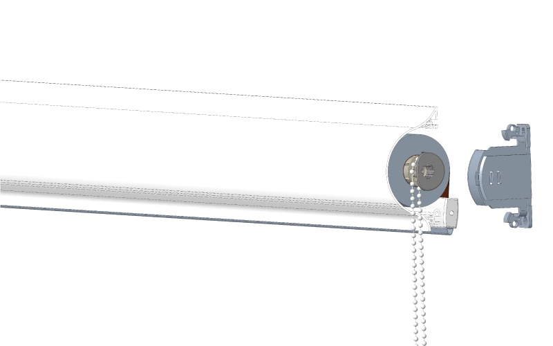 A mechanizmustartók kihúzása és a roló burkolatának eltávolítása