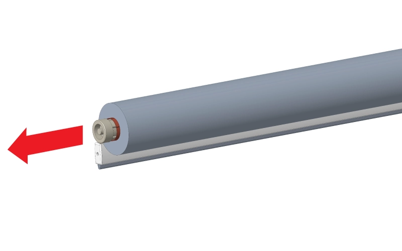 A vezérlőmechanizmusok kihúzása a roló tengelyéből