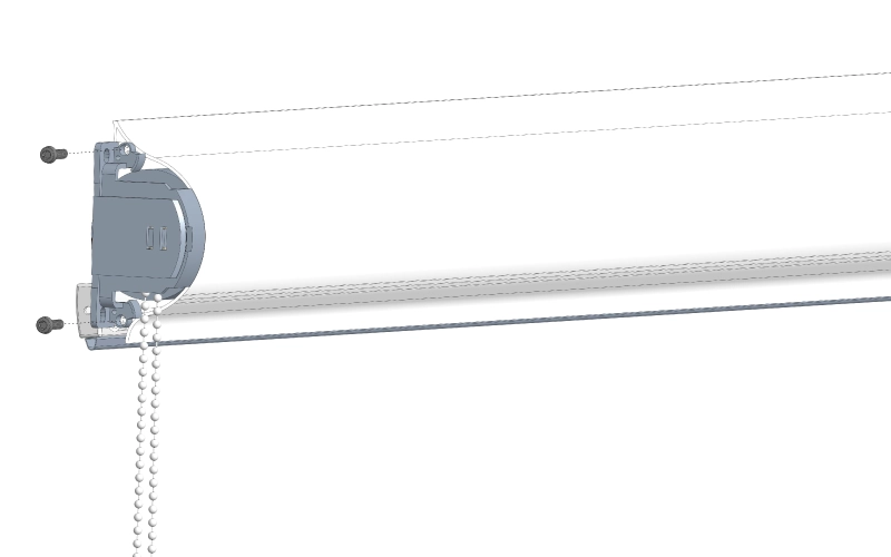 A műanyag tartók felcsavarozása rolószerelésnél