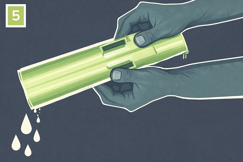 Kéz finoman kinyomja a pliszé rolót, hogy eltávolítsa a felesleges vizet a szövet sérülése nélkül