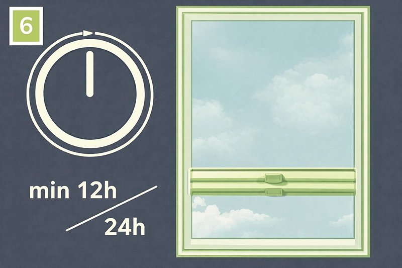 A pliszé roló kihúzott állapotban természetesen szárad 12–24 órán át radiátortól és forró levegőtől távol